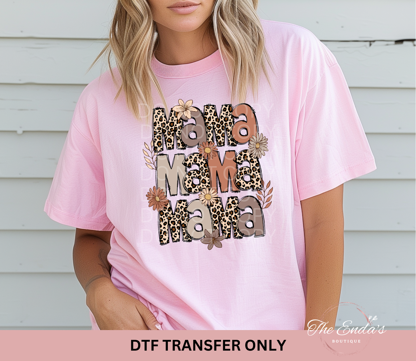 Boho Leopard Floral Mama Mama Mama DTF Transfer