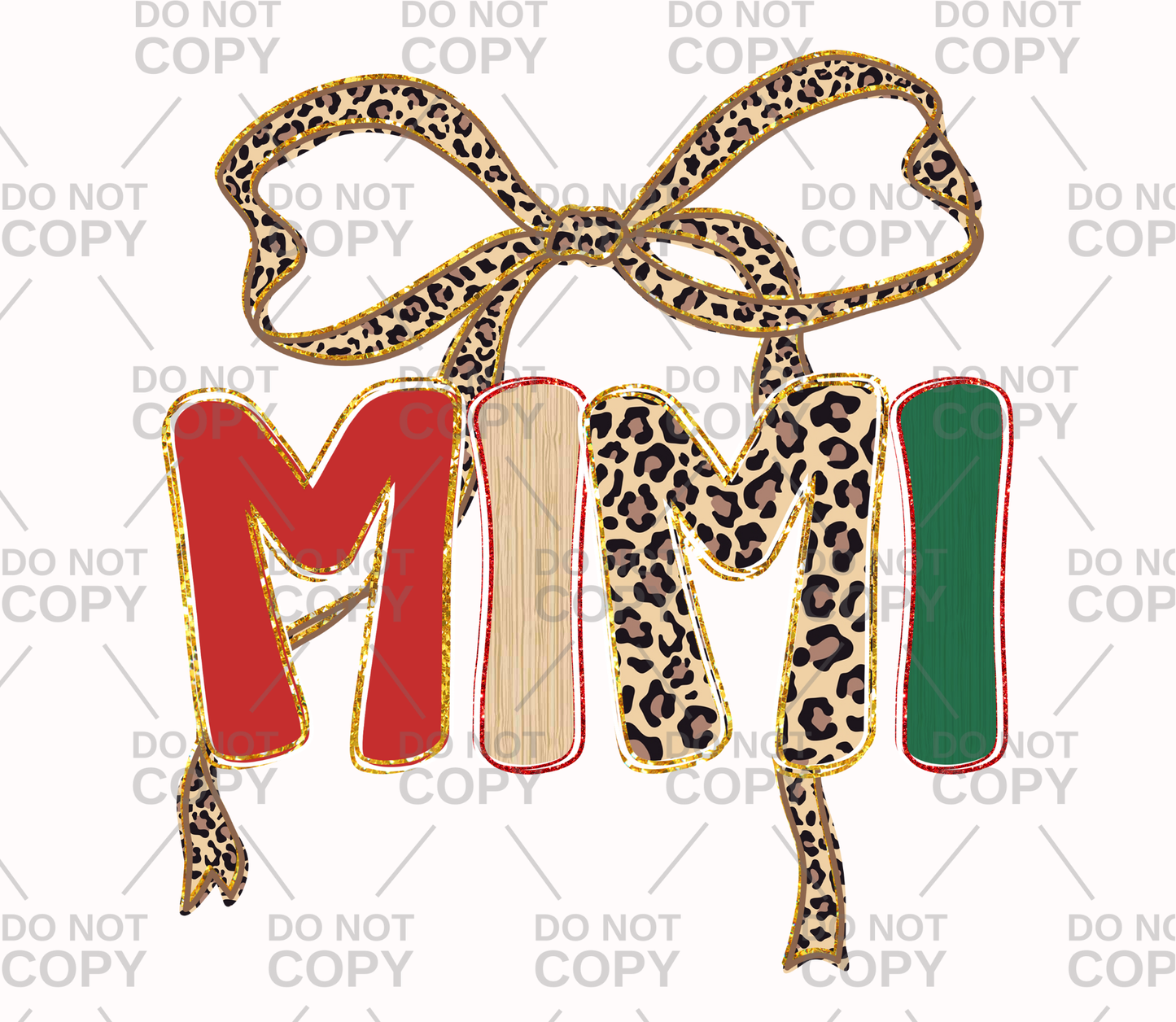 Christmas MIMI Leopard Coquette DTF Transfer