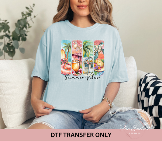 Summer Vibes Split Brushstroke DTF Transfer