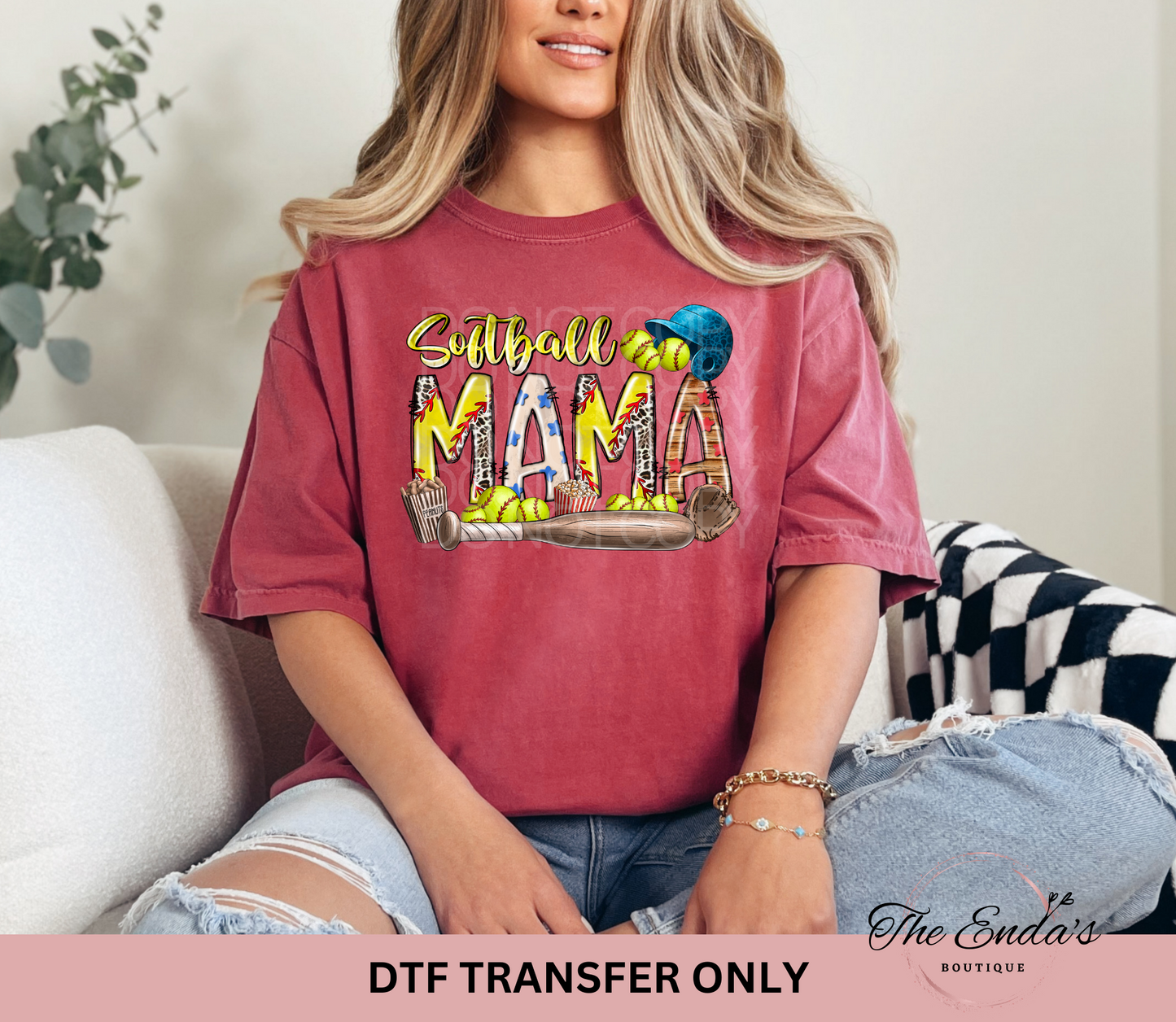 Softball Mama DTF Transfer