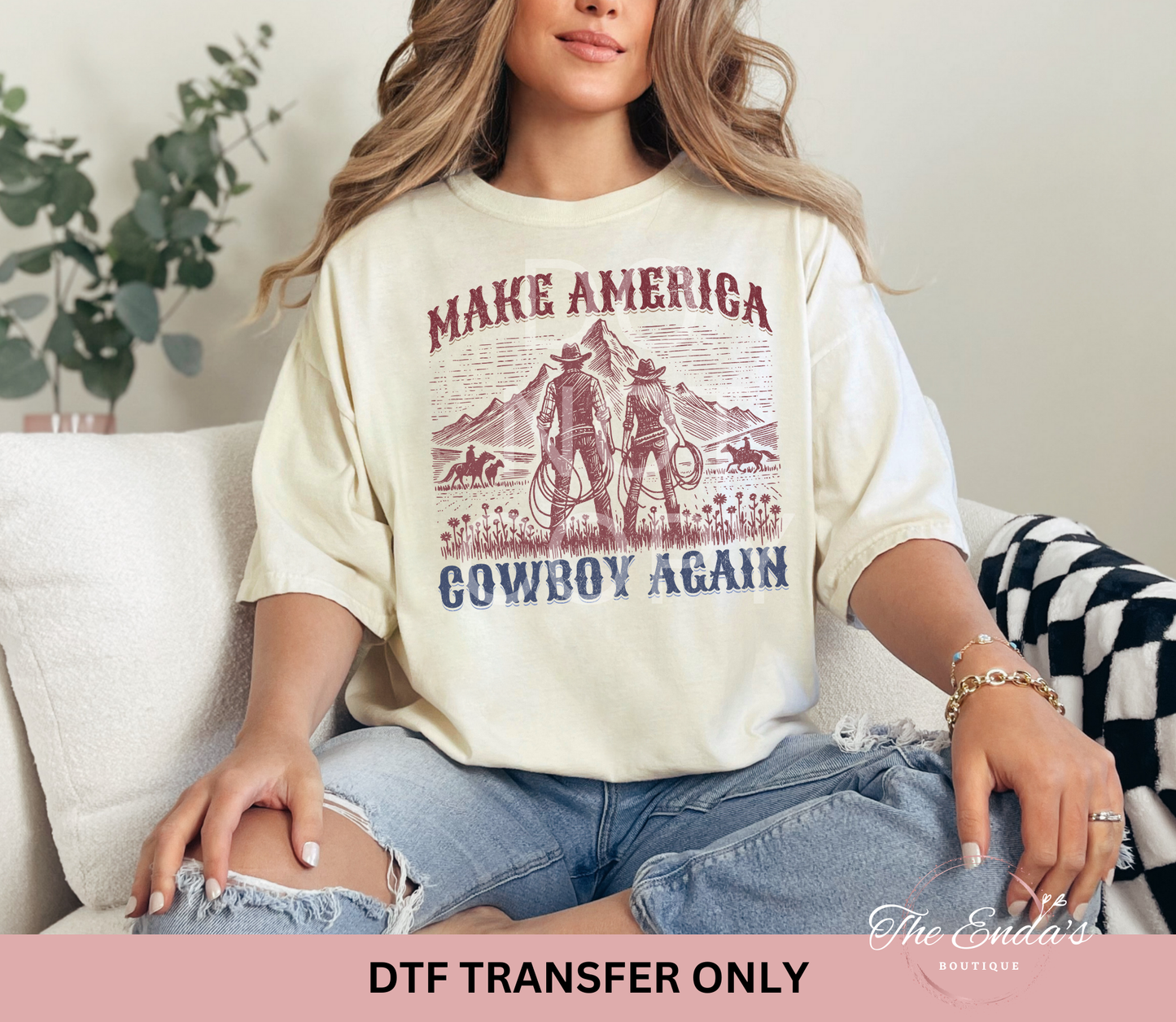 Make America Cowboy Again DTF Transfer