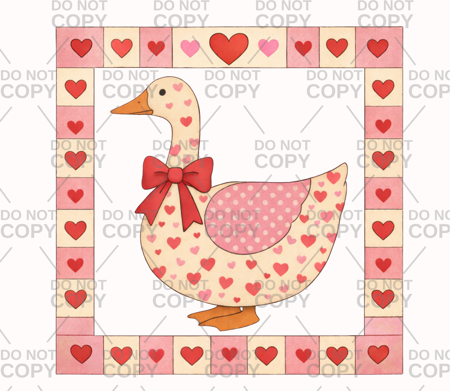 Vintage Valentines Goose DTF Transfer