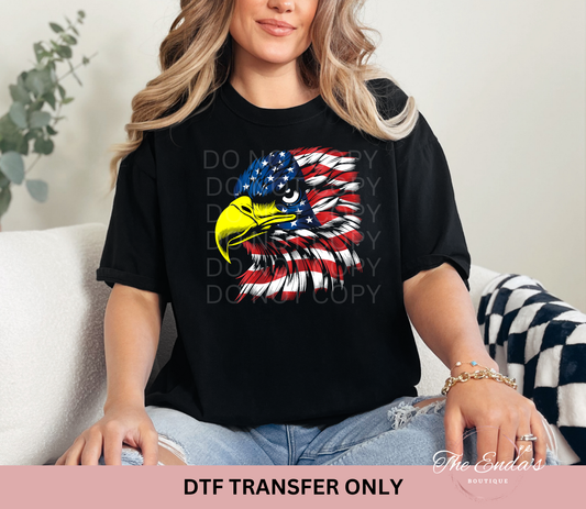 American Flag Eagle DTF Transfer
