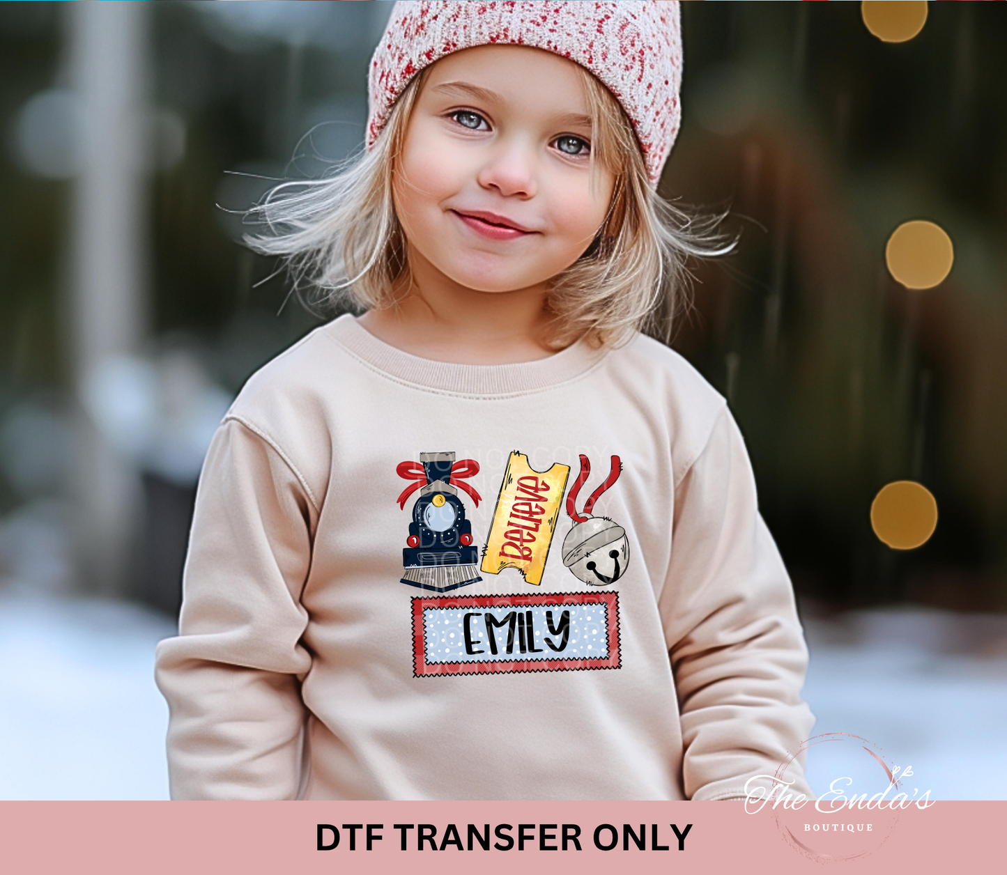 Personalized Girly Polar Express DTF Transfer