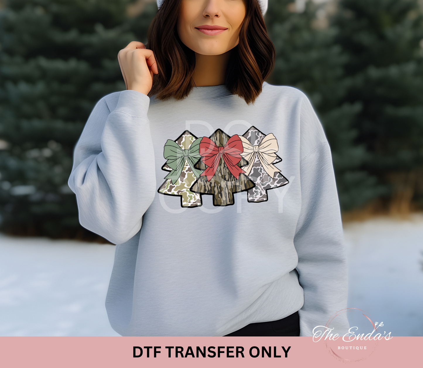 Bow Camo Trees DTF Transfer