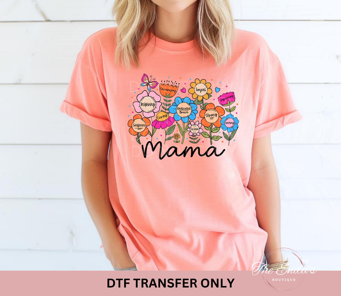 Mama Floral Words DTF Transfer
