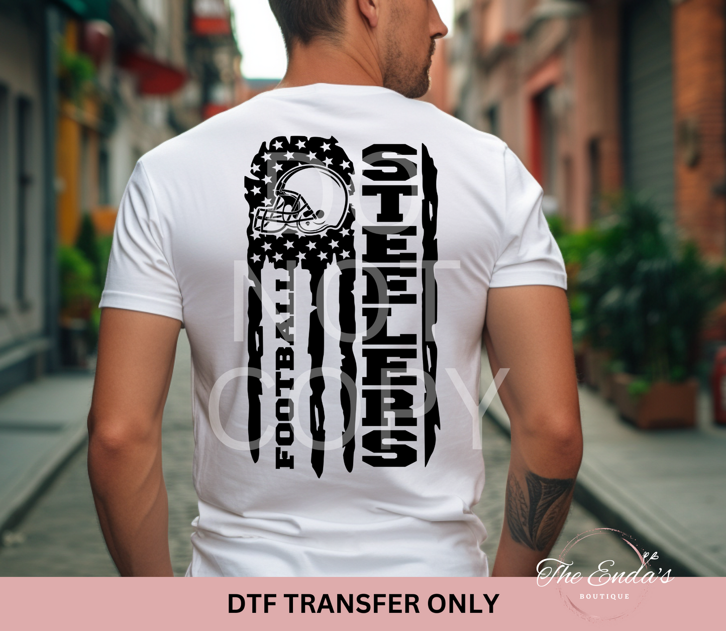 Steelers Flag DTF Transfer **AVAILABLE IN FULL COLOR AND BLACK**