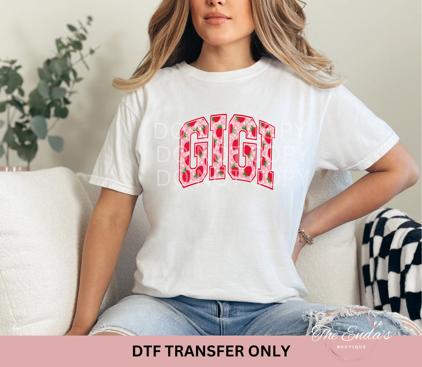 Gigi Strawberry Floral DTF Transfer