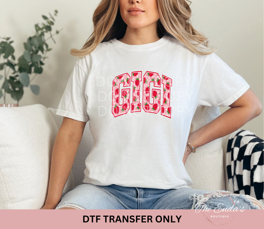 Gigi Strawberry Floral DTF Transfer