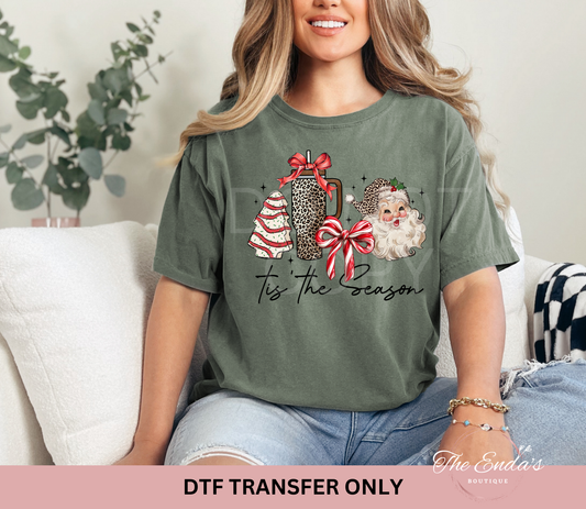 Leopard Santa Tis The Season DTF Transfer