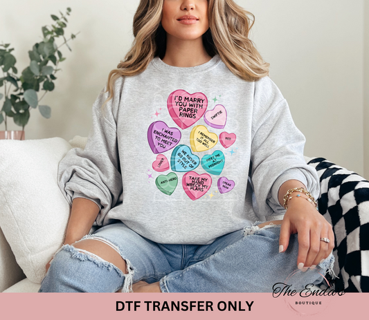 Swiftie Conversation Hearts DTF Transfer