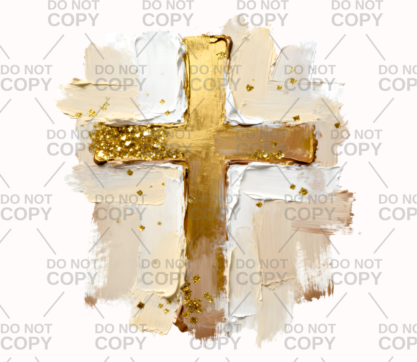 Oil Brushstroke Cross DTF Transfer