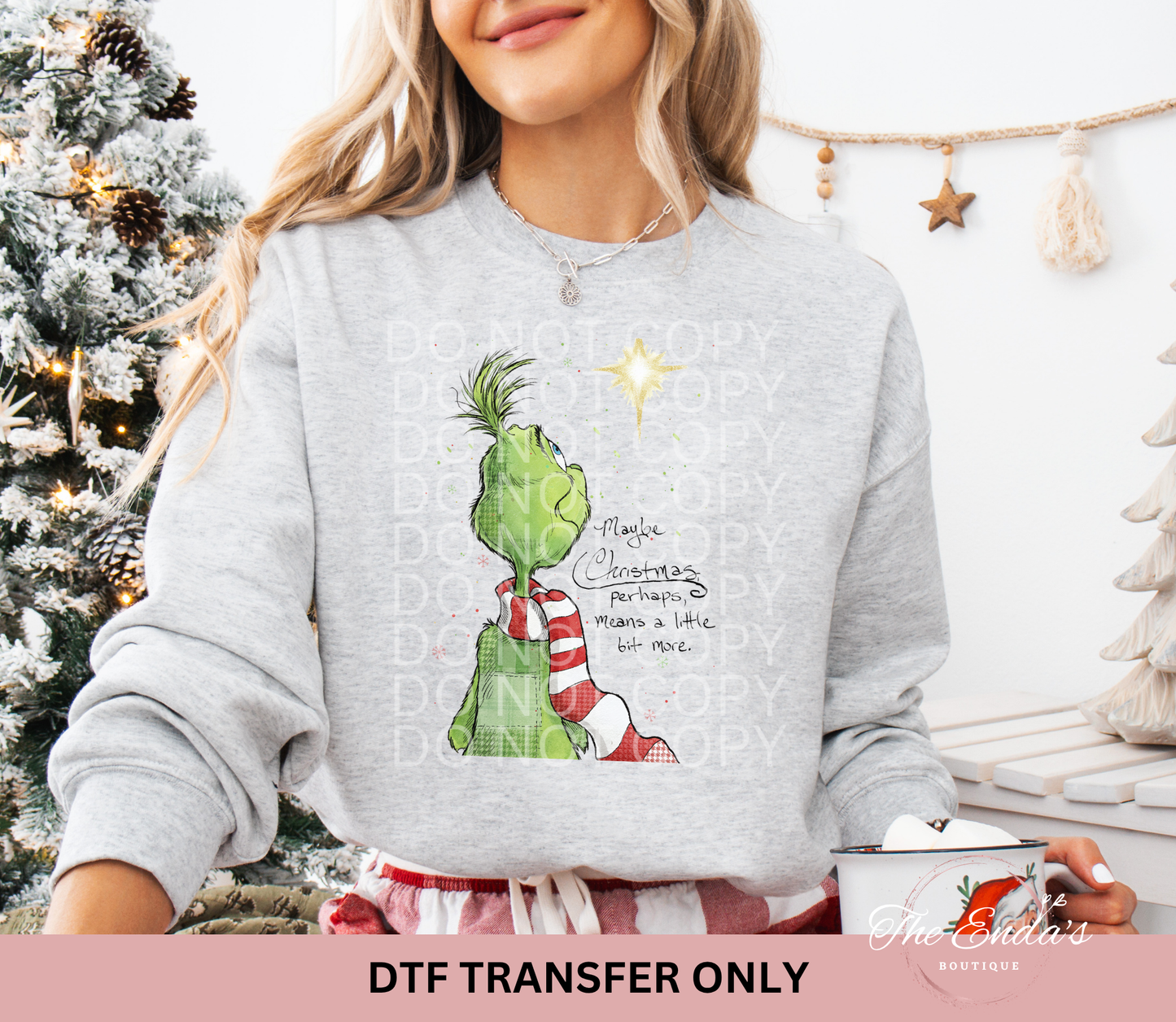 Retro Green Man Maybe Christmas Perhaps DTF Transfer