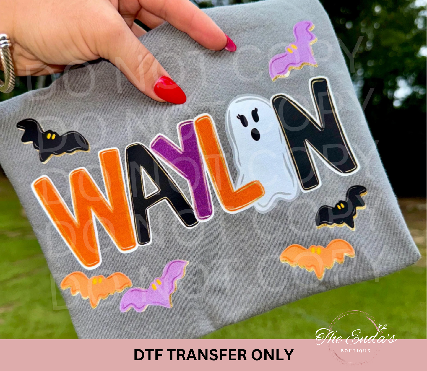 Personalized Spooky Halloween (AVAILABLE WITH/WITHOUT BOW) DTF Transfer
