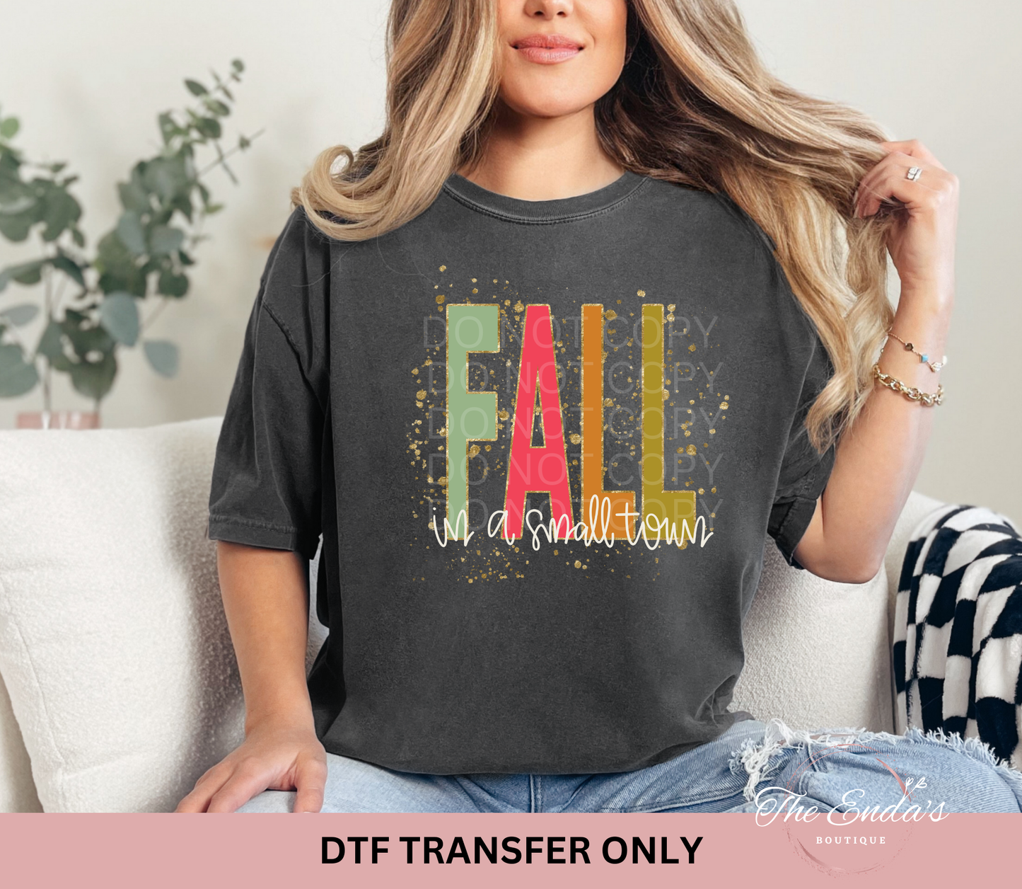 Personalized Fall In A Small Town DTF Transfer
