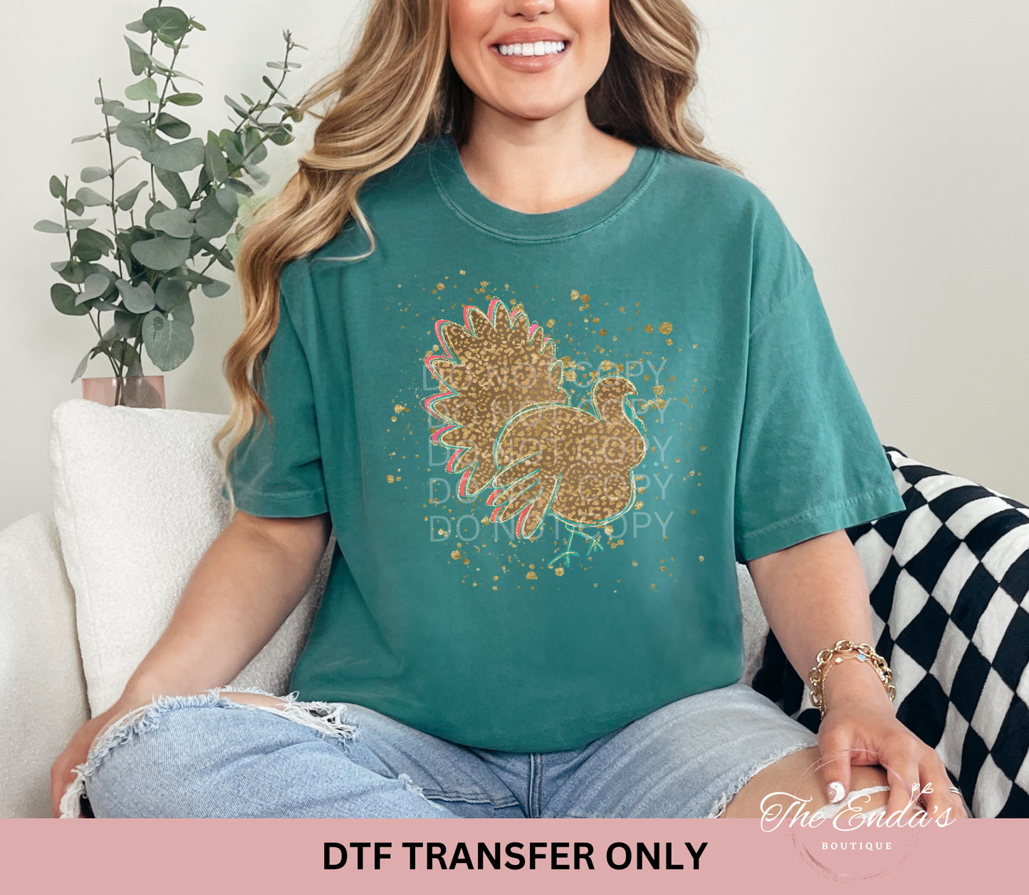 Leopard Turkey Splatter DTF Transfer