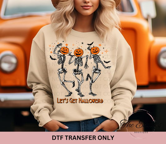 Let's Get Halloweird Dancing Skellies DTF Transfer