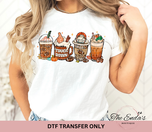 Touchdown Coffee Cups DTF Transfer