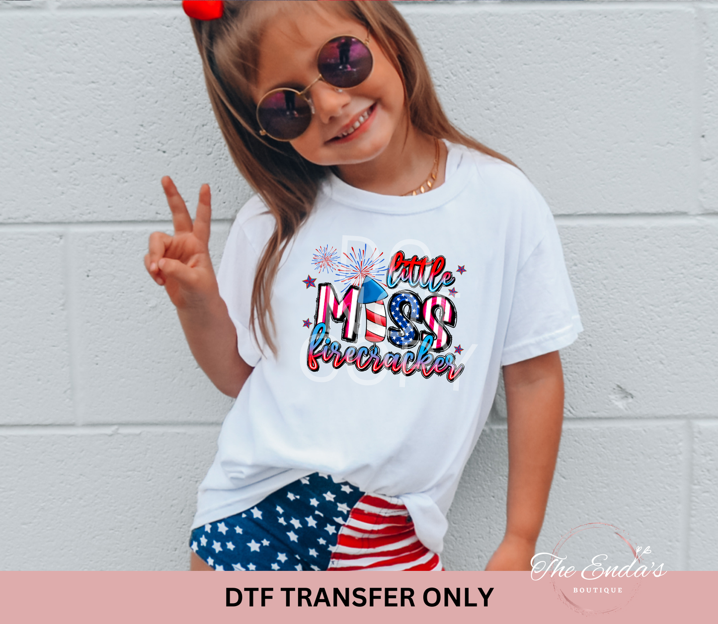 Little Miss Firecracker DTF Transfer