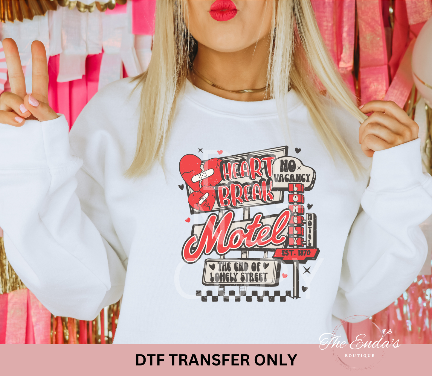 Heart Break Motel DTF Transfer