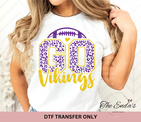 Cheetah Go Vikings DTF Transfer