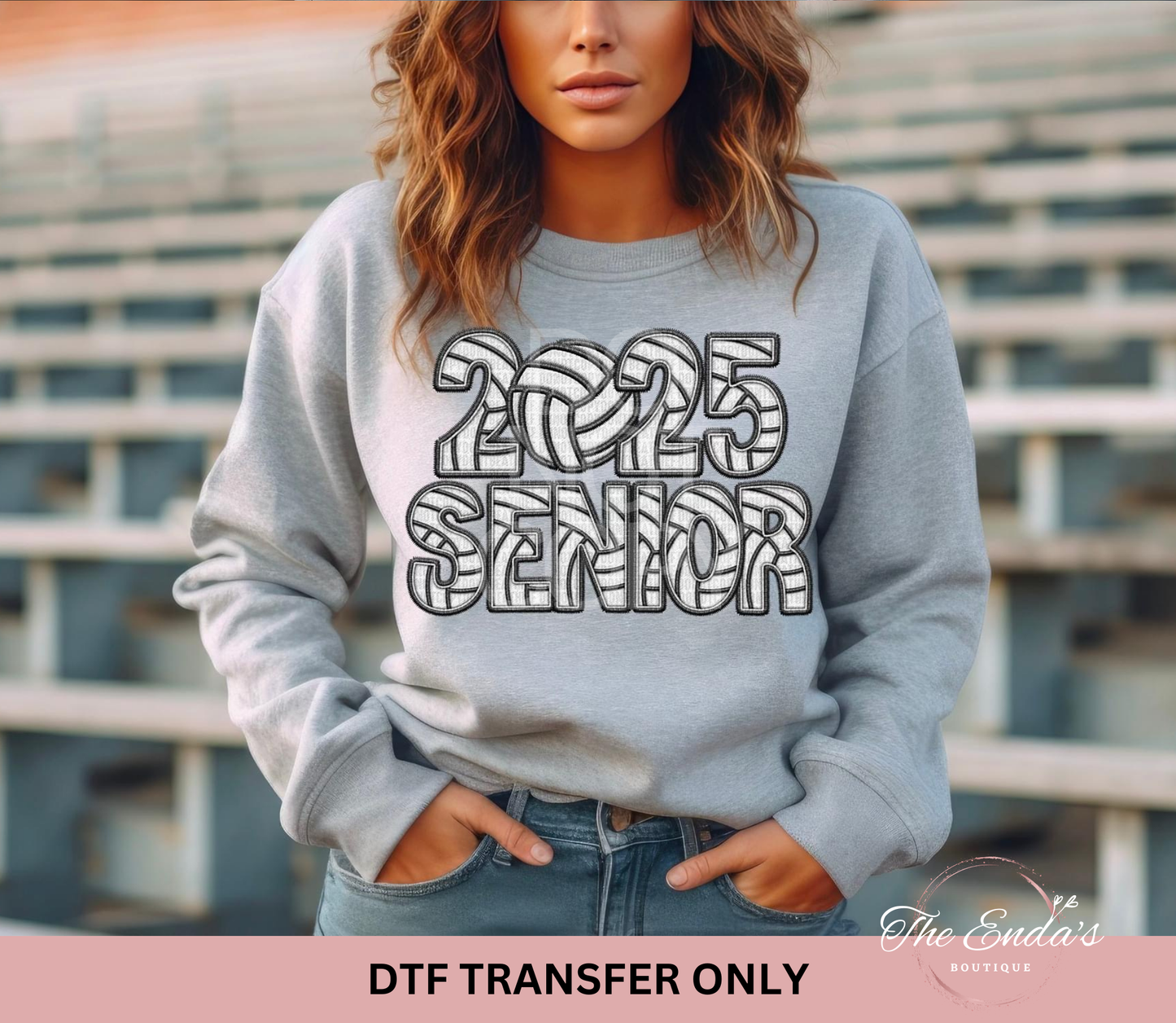 2025 Senior Volleyball Faux Embroidery DTF Transfer