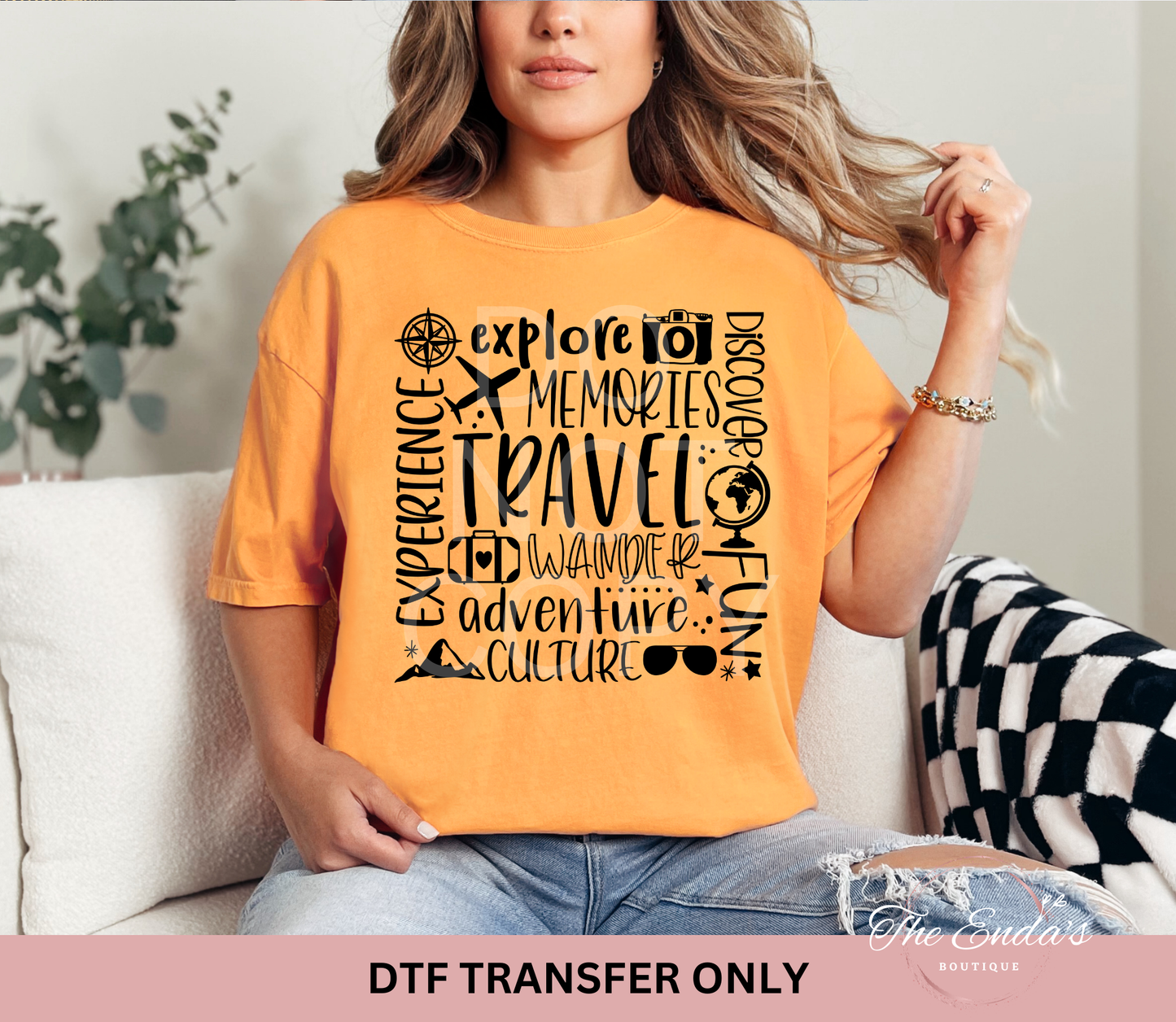 Travel Words Collage DTF Transfer