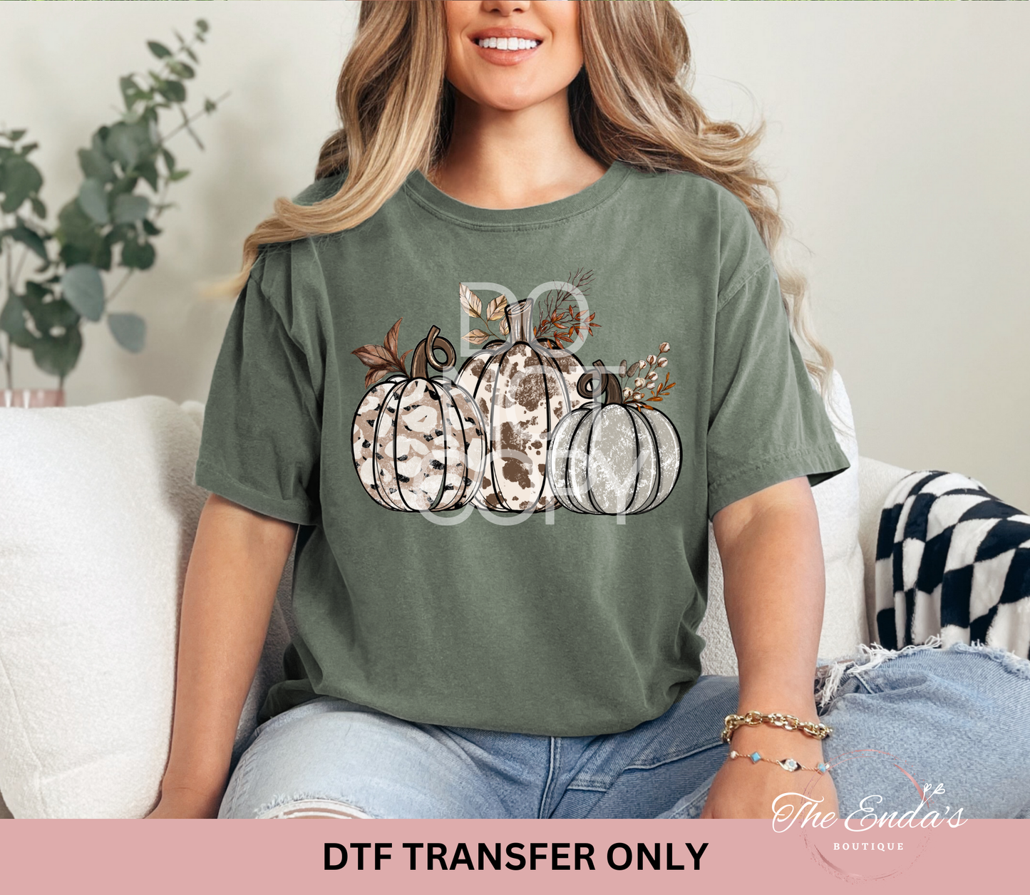 Cowhide And Leopard Pumpkins DTF Transfer