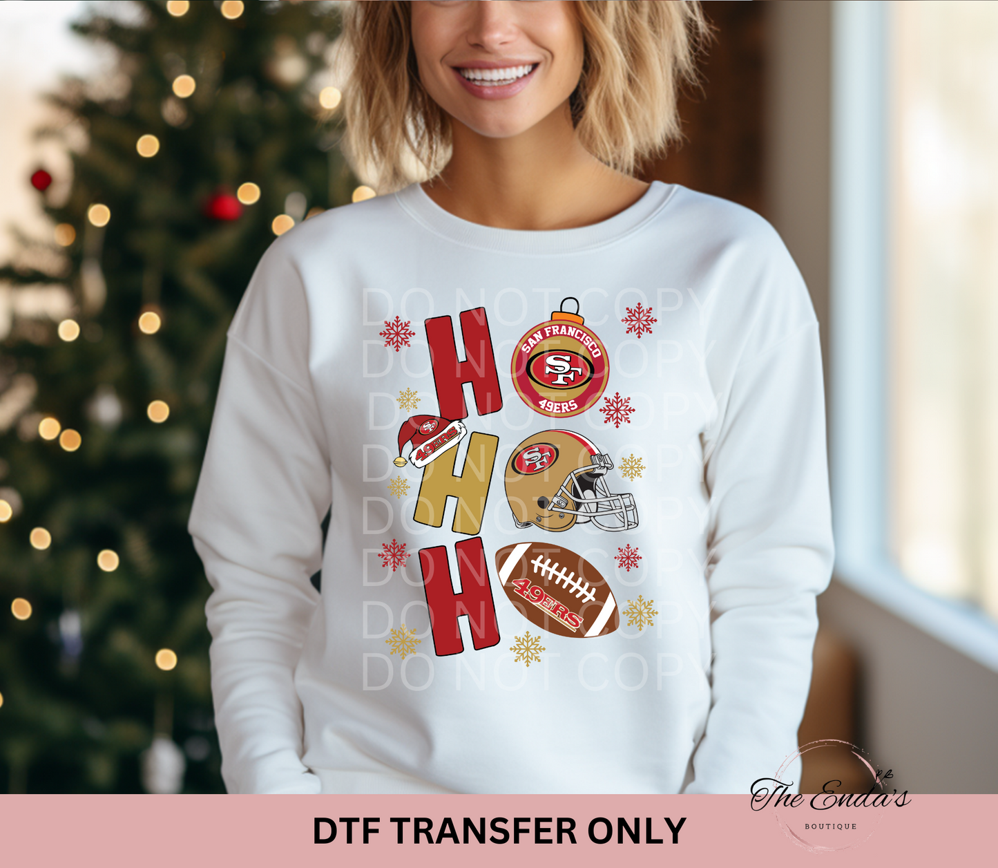 Ho Ho Ho San Francisco 49ers DTF Transfer