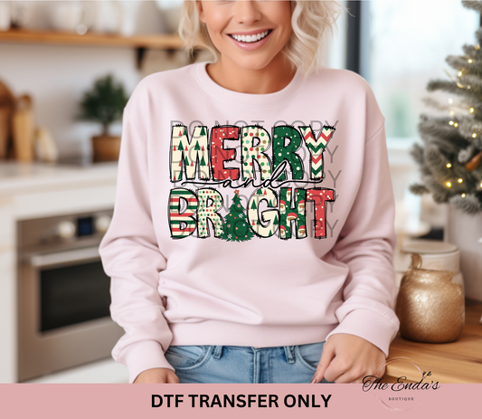 Merry And Bright DTF Transfer