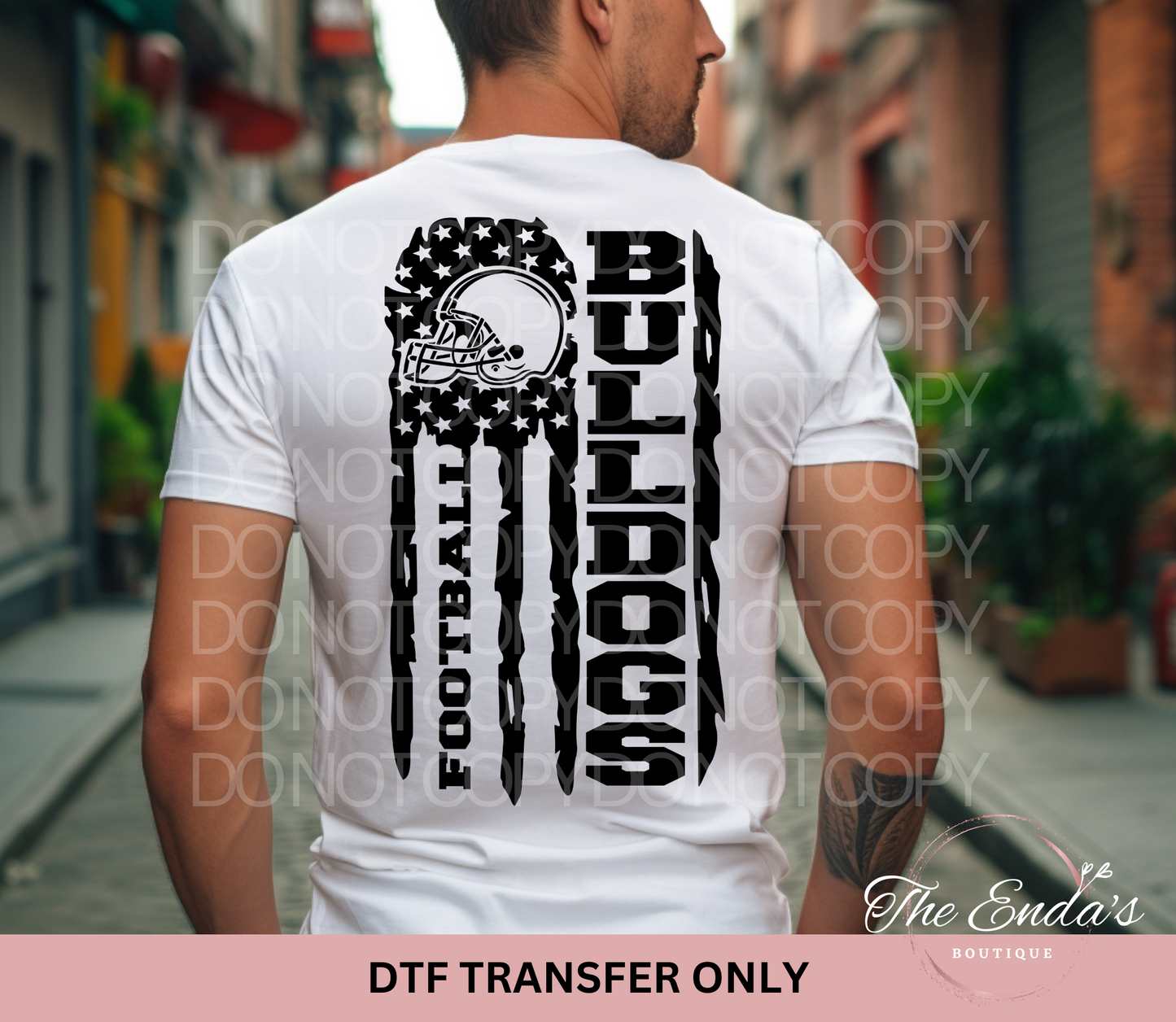 Bulldogs Flag DTF Transfer **AVAILABLE IN FULL COLOR AND BLACK**