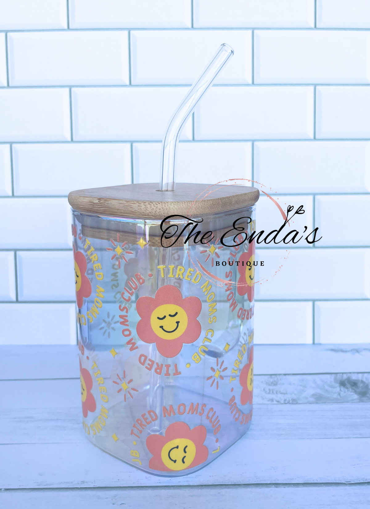 Tired Moms Club Square Iridescent Cup