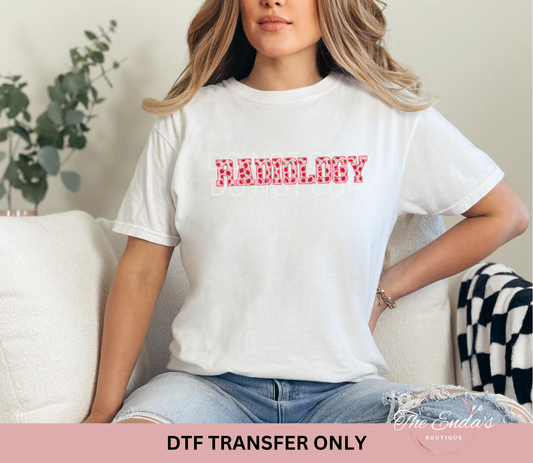 Radiology Strawberry Floral DTF Transfer