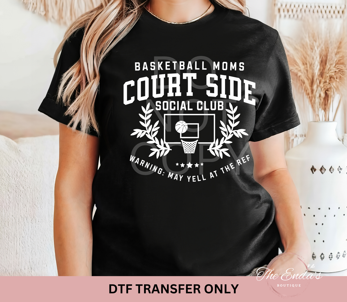 Basketball Moms Court Side Social Club DTF Transfer