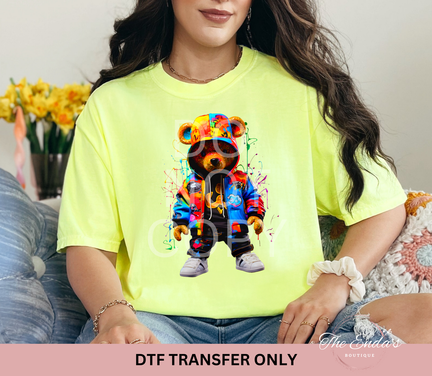 Colorful Teddy Bear DTF Transfer