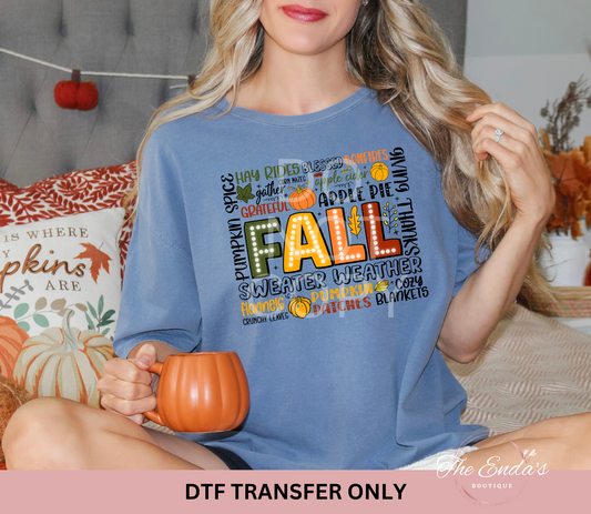 Fall Words DTF Transfer