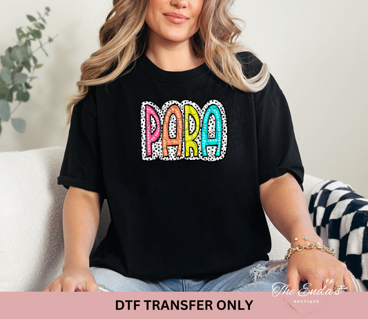 Para Dalmatian Dots DTF Transfer