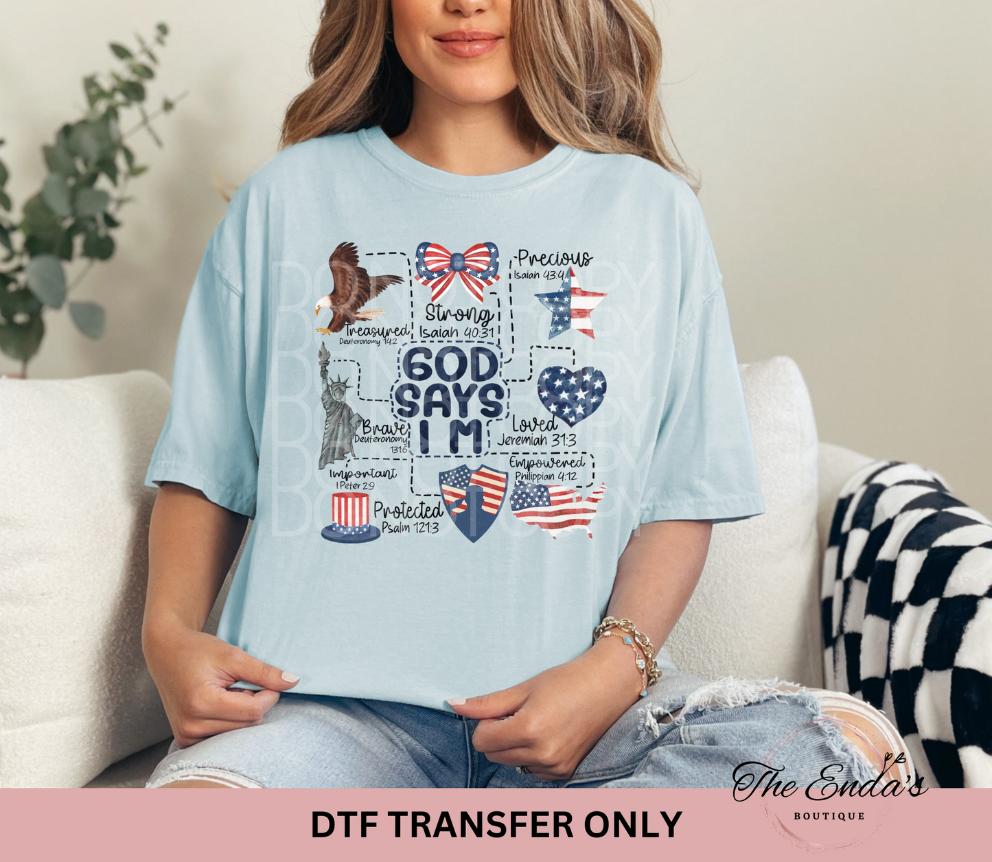 God Says Im (Patriotic) DTF Transfer