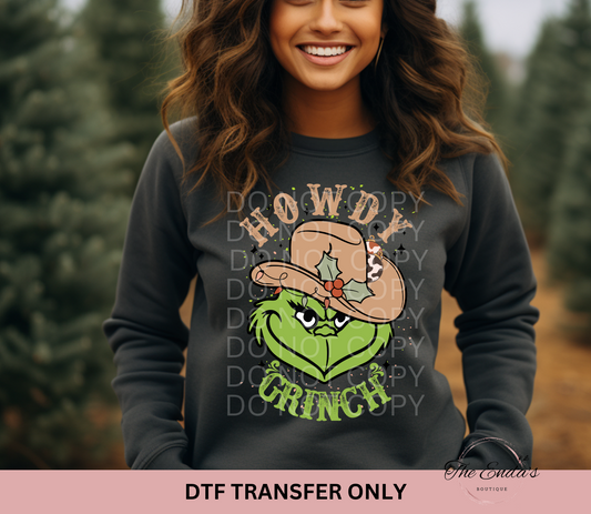 Howdy Grinch DTF Transfer