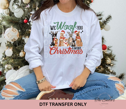 We Woof You A Merry Christmas DTF Transfer