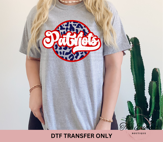 Patriots Cheetah DTF Transfer