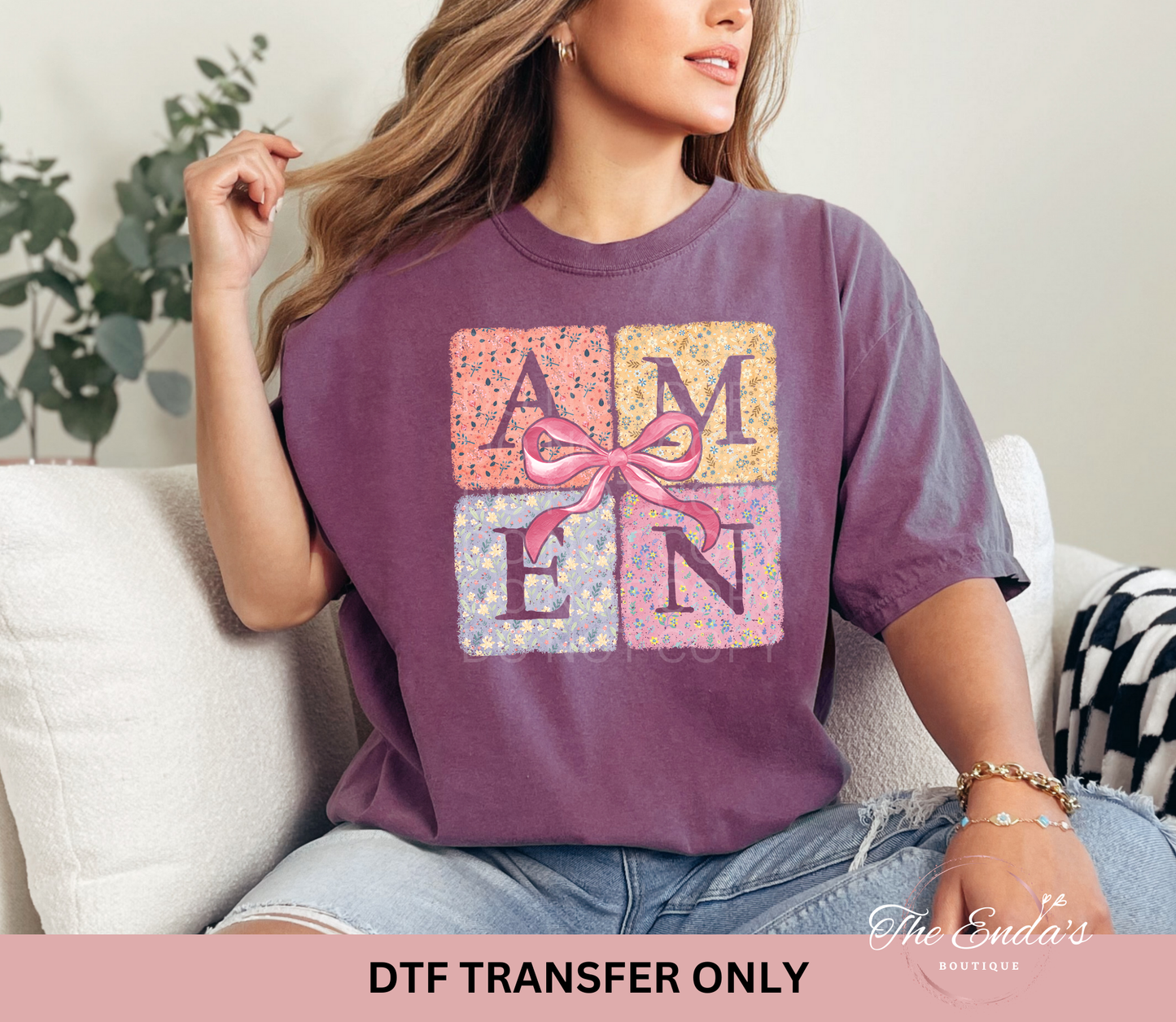 Floral Amen Coquette DTF Transfer