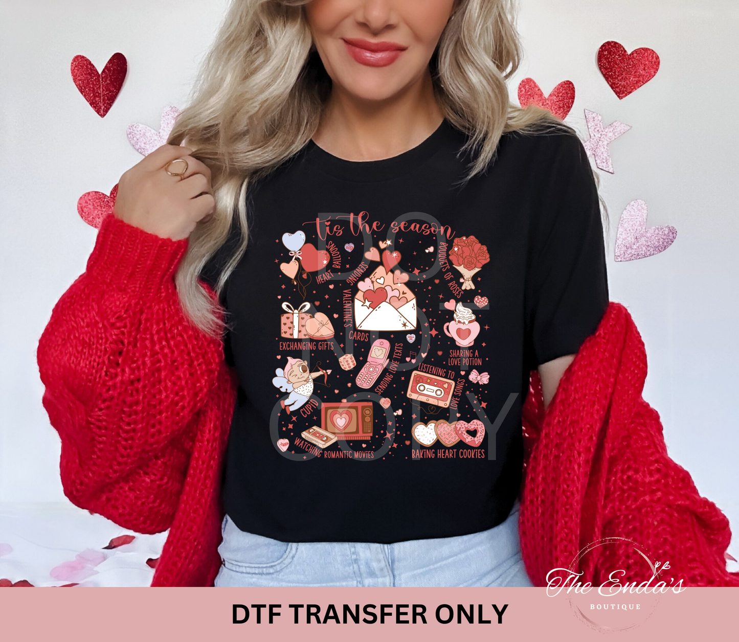 Retro Tis The Season Valentine DTF Transfer