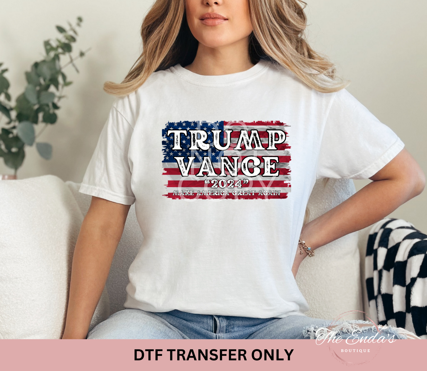 Trump Vance Flag DTF Transfer