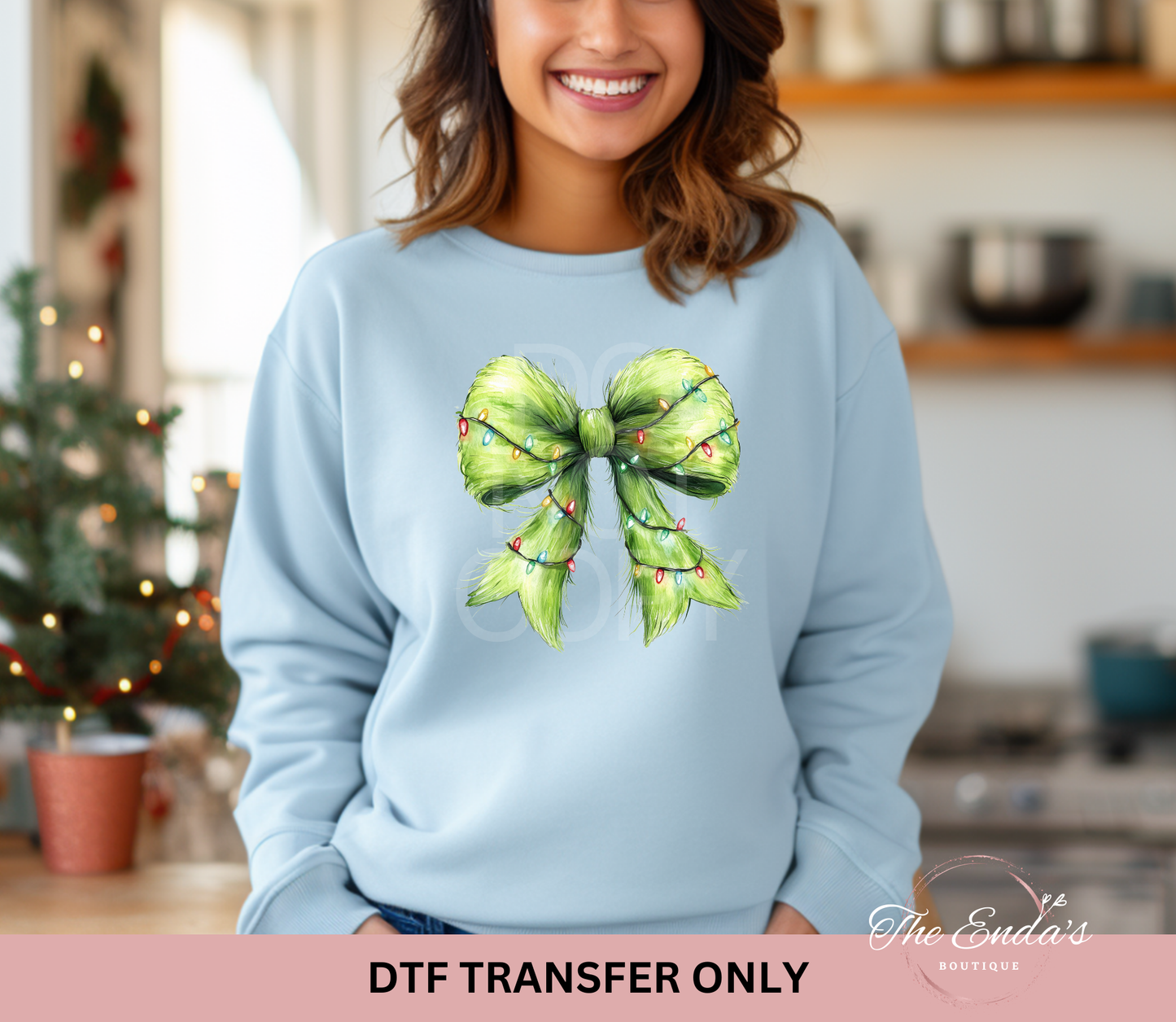 Green Man Bow DTF Transfer
