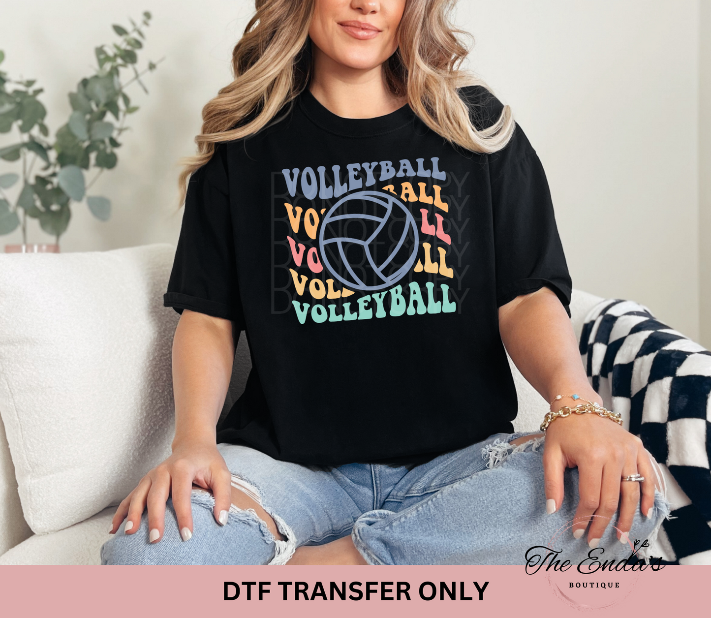 Retro Groovy Volleyball DTF Transfer