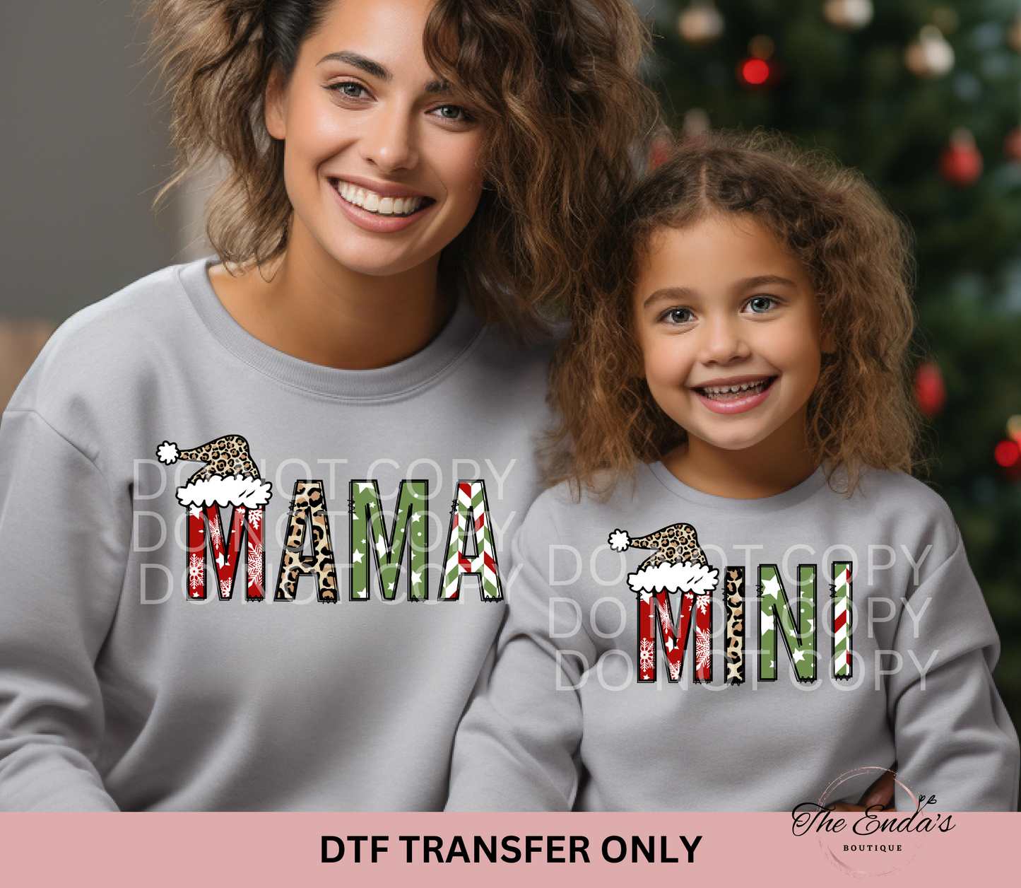 Christmas Mama and Mini DTF Transfer **SOLD SEPARATELY**