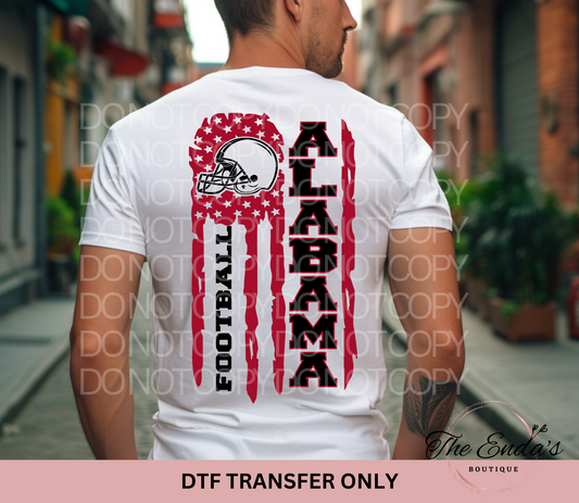 Alabama Flag DTF Transfer **AVAILABLE IN FULL COLOR AND BLACK**