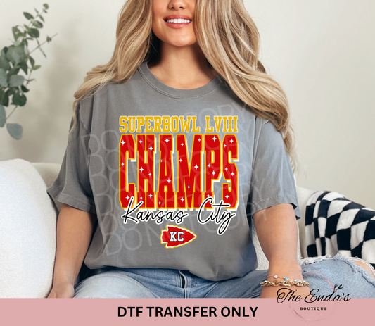 SB LVIII Champs KC DTF Transfer