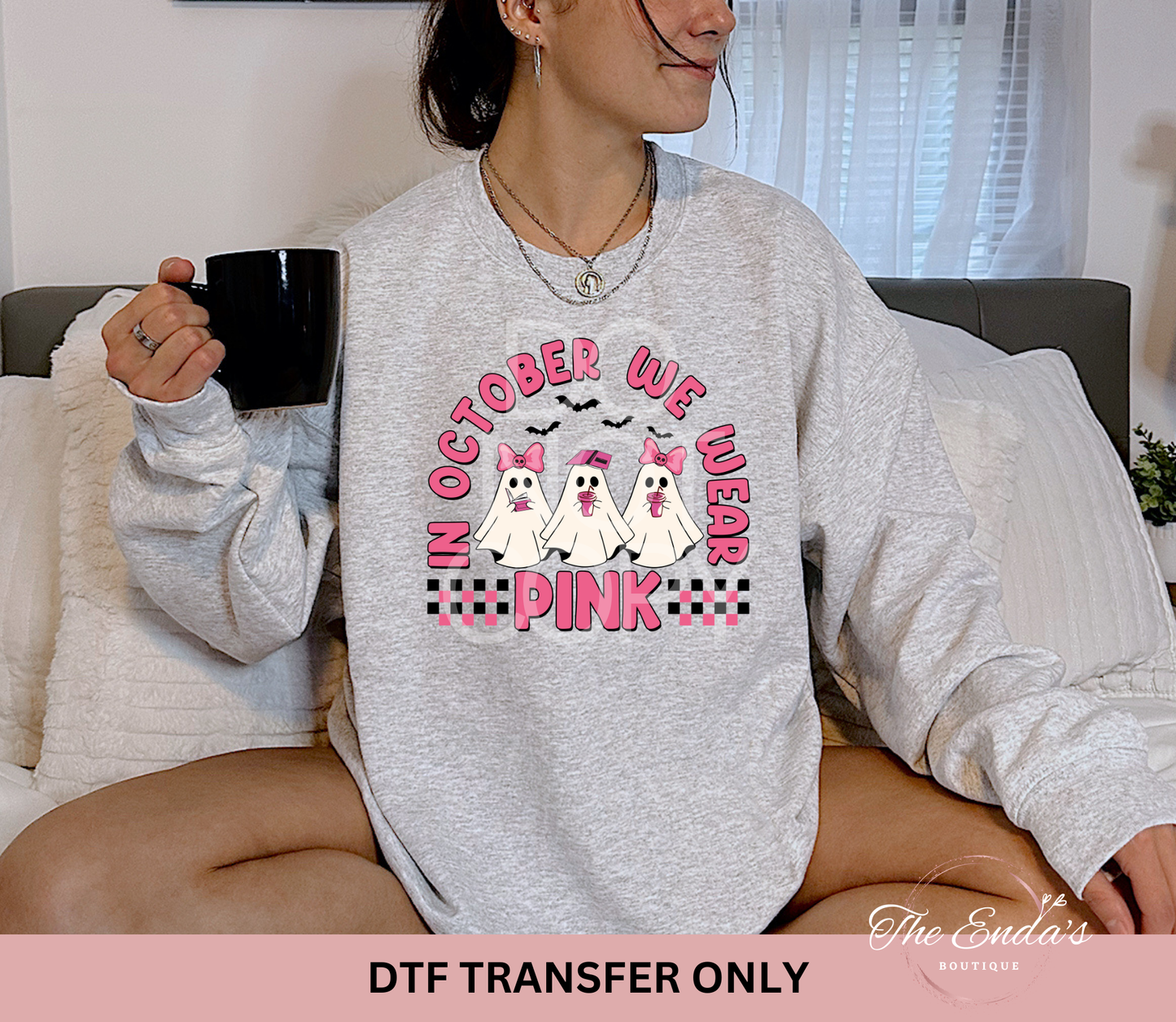 Three Ghost October We Wear Pink DTF Transfer